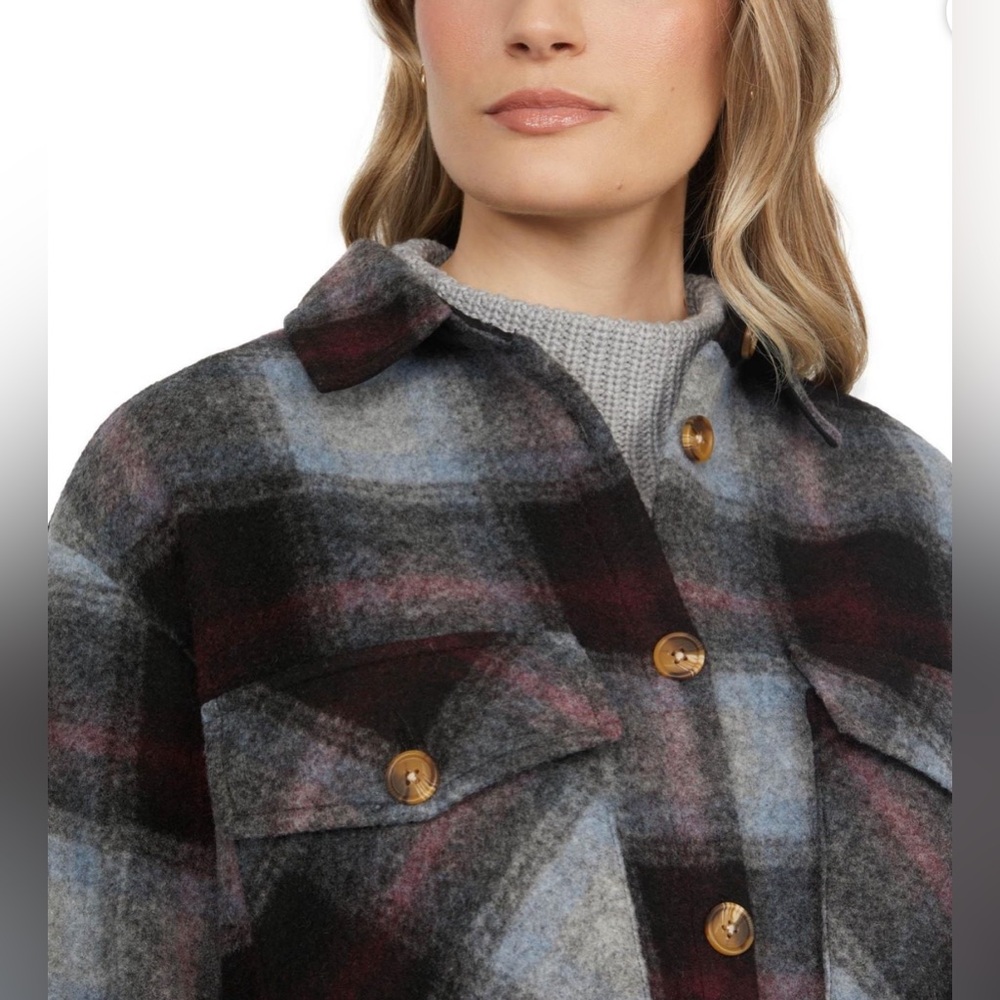 Mexx Midi Plaid Flannel Shacket - Picture 3 of 4